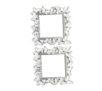 CVUTOVO 2pcs White Decorative Light Switch Stickers Protective Cover with Adhesive Tape Resin Decal for Living Wall Panel Upgrade