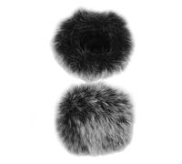 CVUTOVO 2PCS Windproof Microphone Wind Muff Furry Lapel Cover for Noise Reduction Soft Plush Outdoor Use Compatible with Clip Mics
