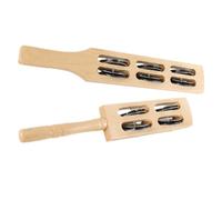 CVUTOVO 2pcs Wooden Handle Hand Bells for Musical Instruments with Crisp Jingle Sound Versatile Percussion Shakers for Hand-eye Coordination and Creative Expression