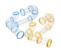 CVUTOVO 2Sets Clear Hamster Tube Connectors DIY Adventure Tunnel Accessories for Animals Sturdy Design for Gerbils Mice and Dwarf Hamsters Expand Your Pet