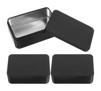 CVUTOVO 3-Pack Tinplate Playing Card Storage Boxes for Poker and Trading Card Organization Portable Metal Deck Holder Case for Game and Small Item Storage