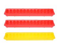 CVUTOVO 3 Pcs Plastic Pigeon Feeding Troughs Long Anti-spatter Food Boxes 500x125x80mm Poultry Cage Feeders for Racing Pigeons and Bird Supplies