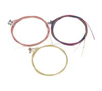 CVUTOVO 3 Sets Folk String Set for Classical Acoustic Guitar Light Metal Strings Replacement Kit Each for Beginners and Performers