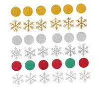 CVUTOVO 300pcs Christmas Snowflake Confetti Glittery Snowflake Paper Sprinkles in Red Green Gold Silver Lightweight Table Decorations for Holiday Parties Winter Celebrations and Festive