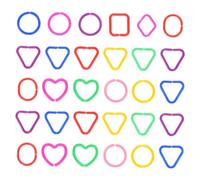 CVUTOVO 30pcs Geometric Link Rings for Preschool Creative Building and Cognitive Skill Development Plastic Chain Links for Home and Classroom Sensory Play