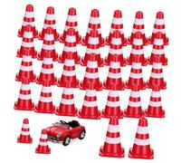 CVUTOVO 30pcs Mini Traffic Cones Instructive Play Safety Cones for Cognitive Learning Realistic Miniature Road Decorations Creative Traffic Scene Models Ornaments