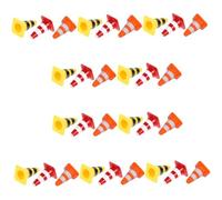 CVUTOVO 30Pcs Miniature Traffic Cones and Road Signs for Educational Traffic Barrier Pretend Play with Bright Red Yellow Orange Plastic Cones for Learning Road Safety and Symbol