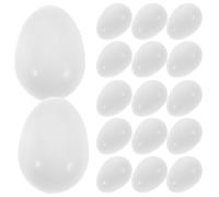CVUTOVO 30pcs White Solid Plastic Parrot Fake Eggs High Realism Artificial Eggs for Nest Management and Training Pigeons or Birds