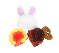 CVUTOVO 3pcs Adjustable Small Dog and Cat Hats Bunny Ears Sunflower Antlers Party Costume Headwear for Small Pets Comfortable Fit for Themed Celebrations and Everyday Photoshoots