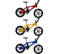 CVUTOVO 3Pcs Mini Alloy Finger Bike Fingertip Movement Supplies Realistic Miniature Finger Bicycles for Adults Portable Finger Training Device for Parties