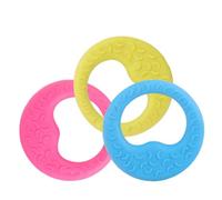 CVUTOVO 3pcs Pack Moon Type Tpr Dog Rings for Dogs Chew Floss and Clean Teeth Weather Resistant Small Rubber for Puppy Training and Interactive Play Color