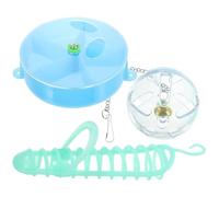 CVUTOVO 3pcs Plastic Parrot Feeding Ball Set for Rat and Hamster, Suitable for Playing and Install in The Cage, Interactive Pet to Encourage Foraging and Feeding Activity