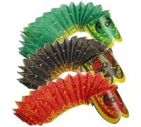 CVUTOVO 3pcs Pull String Caterpillar, Colorful Rope Pull Set, Traditional Running Animal and Early Educational Play, Random Color Random Color