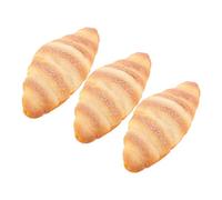 CVUTOVO 3pcs Realistic Artificial Bread Lightweight Miniature Loaf Display for Window Decoration Photography Props with True to Life Texture and Craftsmanship