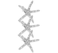 CVUTOVO 3pcs Rhinestone Sea Star Hair Clips for Women Wedding Hair Accessories Dazzling Bling Barrette Pins Elegant Headwear for Bridal Mermaid Inspired Jewelry