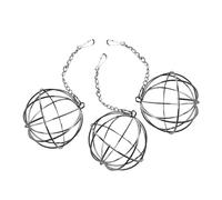 CVUTOVO 3PCS Stainless Steel Hanging Hay Feeder Balls for Small Animals Easy Clean Dispenser for Rabbits Guinea Pigs and Chinchillas Engaging Feeding for Active Pets