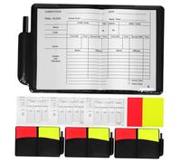 CVUTOVO 4 Sets Football Referee Cards Kit PVC Red Yellow Cards with Holder Scorebook Pencil for Soccer Volleyball Football Referees Skin-friendly Material