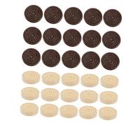 CVUTOVO 48pcs Wooden Round Draughts Checkers Pieces International Checkers Accessories Lightweight Portable Simple Chess Pieces for Home Office School Travel and Camping