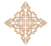 CVUTOVO 4pcs Carved Wood Trim Furniture Applique Decor Khaki Solid Wood Engraving High Durability Easy to Install for Windows and Mirrors Home Decoration