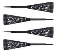 CVUTOVO 4pcs Cemetery Flower Container Grave Vase Cone-shaped Abs Multi-functional Easy Installation Design Black for Garden and Tombstone Memorial