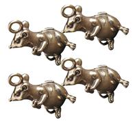 CVUTOVO 4Pcs Decorative Rat Keychain Creative Hanging Brass Mouse Pendants Stylish Zodiac Ornament for Car Keys Home Decor Unique for Year Celebrations