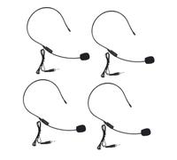 CVUTOVO 4Pcs Head-Mounted Microphone with Omnidirectional Pickup and Recording Black Plastic Headset Microphone for Public Speaking Teaching and Live Presentations