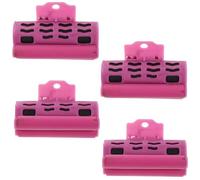 CVUTOVO 4pcs Hot Roller Clips, Heat-resistant Clips, Large and Small 2 Each, Pink Plastic Sponge Cloth for Hair and Hot Rollers, Curling Process, Personal DIY