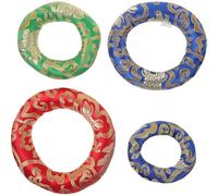 CVUTOVO 4pcs Meditation Cushions with Tibetan Singing Bowl Ring Cushion, Handmade Cotton Cloth Bowl Pad that Relieves Pressure and Calms, for Meditation and Yoga Sessions Random Color