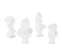 CVUTOVO 4pcs Miniature Mythology Bust Sculptures Set, Resin Decorative Mini Statues of Greek God, Ariadne, Athena and David, Artistic Home Décor Figurines for Cake Toppers, Garden and Car