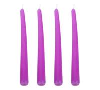 CVUTOVO 4pcs Paraffin Taper Candles Tall Taper Unscented Elegant Black with Cotton Wick Stable Burn to 8 Hours Burn Time for Dinner Table Decor