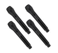 CVUTOVO 4pcs Play Microphone Props Realistic Microphones for Karaoke Birthday Party Stage Role Play Costume Accessories Black