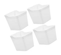 CVUTOVO 4pcs White Pegboard Multifunctional Cups Storage Bins with Hooks, Abs Material Workbench Organizer for Easy Hanging and Simple Installation, Pegboard Wall Organizer for Tools