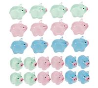 CVUTOVO 50pcs Glow Dark Miniature Resin Pig Figurines Micro Resin Animal Statues for Garden Decor Cozy Nightlight Accent for Fairy Landscape and DIY Craft