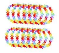 CVUTOVO 50pcs Hawaiian Flower Leis Garland Cloth Summer Party Decorations for Luau Beach Wedding Festival Photo Props Tropical Themed Supplies