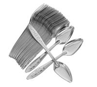 CVUTOVO 50pcs Parrot Food Spoon Valentine's Day Heart Costume Bird Feeder Tool Stainless Steel Feeder Scoop Pet Hand Feeding Spoon Pet Feeding Tool Silver