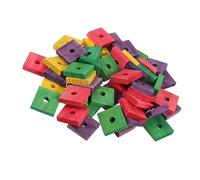 CVUTOVO 50Pcs Parrot Nibbling Wooden Bite for Birds DIY Chewing Supplies for Parakeets Cockatiels and Conures Promotes Healthy Teeth and Mood