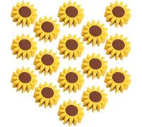 CVUTOVO 50pcs Sunflower Wooden Beads Rustic Flower Shaped DIY Spacer Beads Smooth Surface Easy to String Craft Supplies for Jewelry Garland Making Handcraft Wood