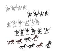 CVUTOVO 56Pcs Knights Soldiers Miniature Warriors Horse Models for Figures for Learning Tabletop Decoration