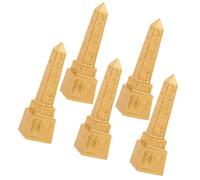 CVUTOVO 5pcs Ancient Egyptian Obelisk Figurines Set, Desktop Egyptian Obelisk Ornaments for Home and Office Decor, Table Craft Statue with Ancient Egypt Symbolism, Indoor Decoration