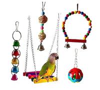 CVUTOVO 5PCS Bird Set for Parrots Chewing and Plaything Supplies Chic Design for Bird Intelligence Development Lightweight and Compact Pet