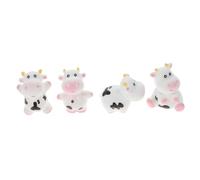 CVUTOVO 5pcs Cow Doll Bath Toy Set for Boys and Girls Resin Shower Plaything Squeeze Sound Fun Animal Bath Toys for Early Learning Random Style