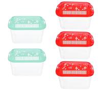 CVUTOVO 5pcs Fish Transport Containers Portable Plastic Aquarium Tanks for Viewing and Transferring for Boys and Girls Science Education and Outdoor Moving Random Color