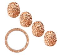 CVUTOVO 5pcs/set Ignition Button Ring Rhinestone Tire Dust Cap for Car Start Key Sparkling Luxurious Look Abs Zinc Alloy Decoration Prevents Leaking Prolongs Tire Service Life