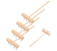 CVUTOVO 5pcs Wooden Miniature Sand Rake Set, Micro Landscape Rake Tools for Zen Garden, Sand Table Play and Office Decoration, for Relaxation and Small Corners