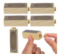 CVUTOVO 5pcs Wooden Queen Cage Beekeeping Tool Set, Practical Bee Keeping Equipment with Sturdy Wood Material, Khaki Colour, Designed for Safe Queen Breeding and Easy Handling
