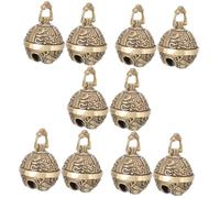 CVUTOVO 5sets Vintage Brass Bell Shape Key Bag Charm Pendant Decorative Keychain Accessories for DIY Projects and Home Decor Unique Pendant Supplies 2pcs*5