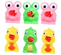 CVUTOVO 6 Pcs Squishy Dinosaur Frog Soft Squeeze Sensory with Tongues Sticking Out Bright Colors for Adults for Parties and Stress Relief Random Color