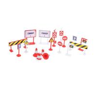 CVUTOVO 6 Sets Educational Traffic Sign Models for Bright Road Safety Parking Garage Playthings with Road Blocks Scene Decor for Early Learning and Recognition
