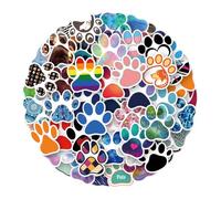 CVUTOVO 60Pcs Paw Stickers Scrapbook Stickers Sturdy PVC Dog Paw Graffiti Assorted Colour Lifelike Design for Scrapbooks and Handbook Decoration