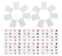 CVUTOVO 65Pcs National Flag Mahjong Tile Set 30Mm Plastic Tiles with Country Flag Stickers Portable for Adults and Family Travel Fun Board Game